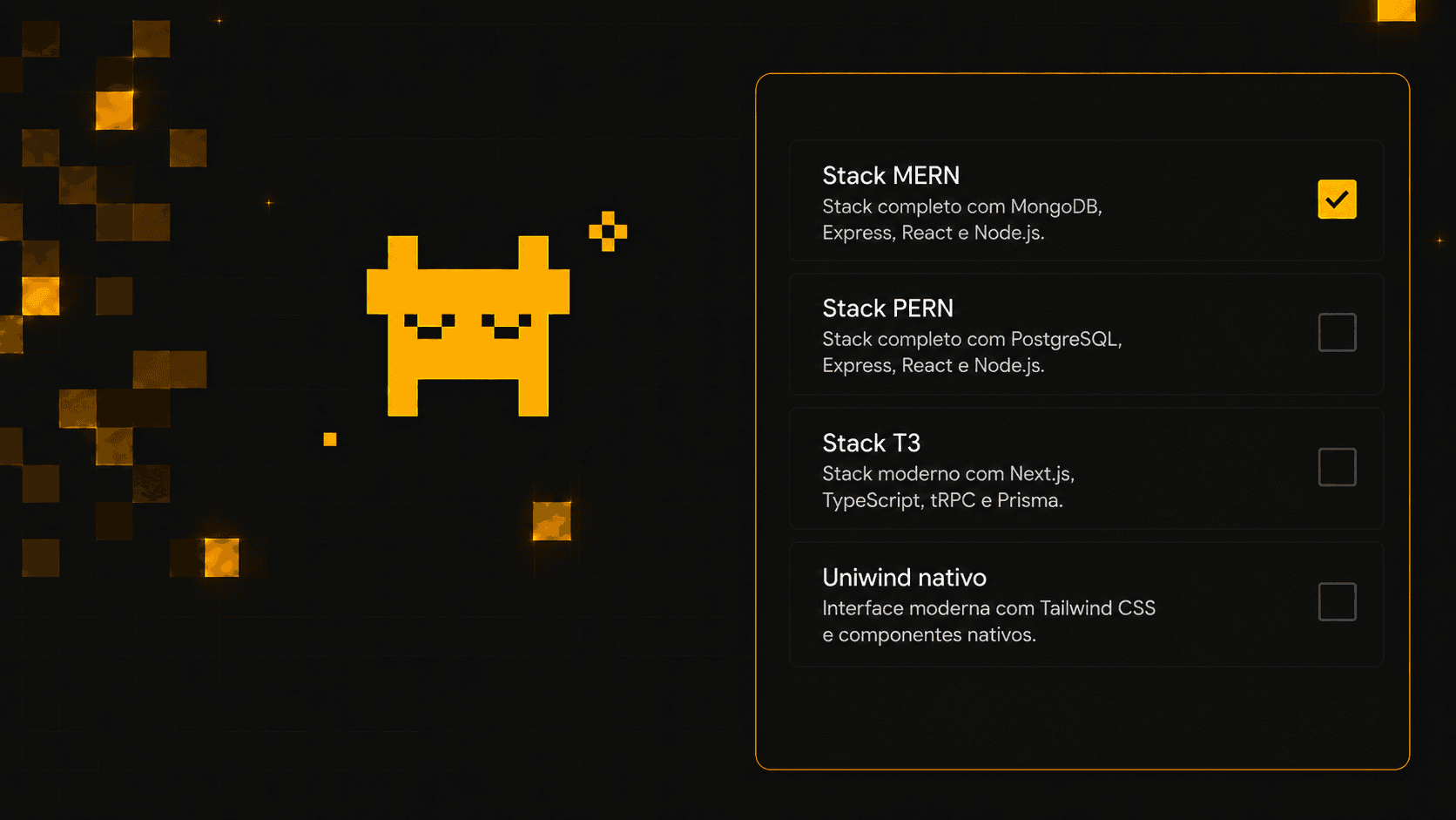 Templates de stack disponíveis no Kubo